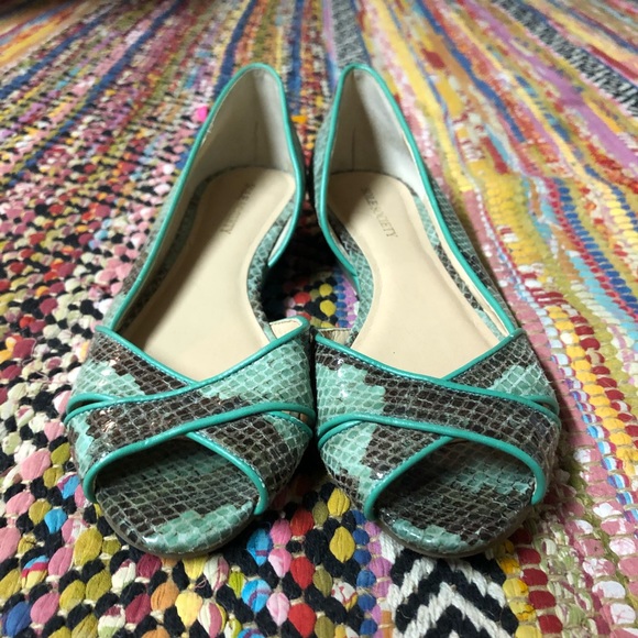 Sole Society - Teal - Peep Toe - Flats - Picture 2 of 7